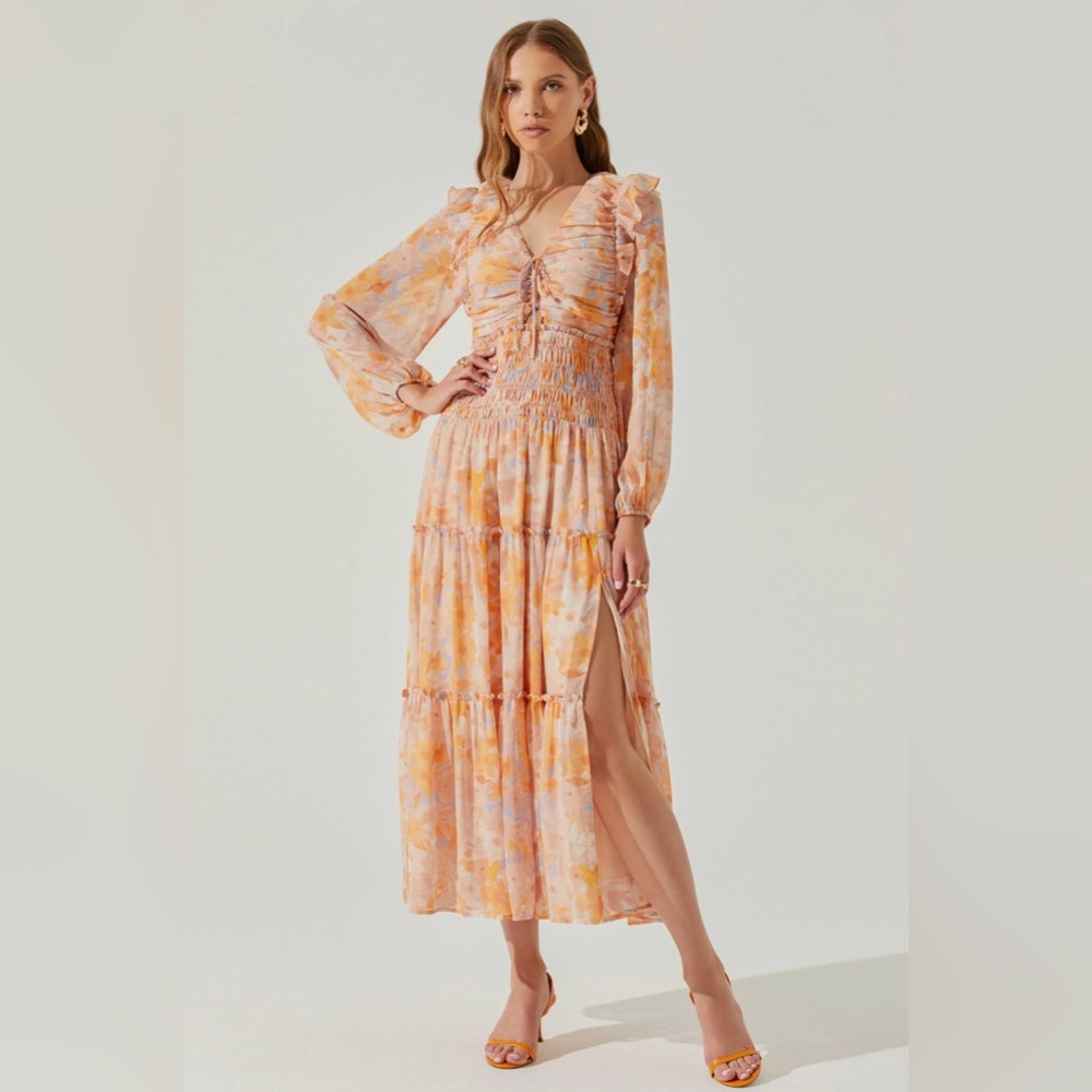 Eloraina Floral Tiered Midi Dress